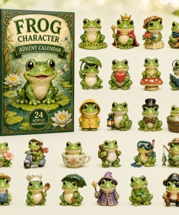 Frog Character 24‑Day Advent Calendar 2026 — Playful Frog Charm Countdown With 24 Cute Acrylic Amphibian Ornaments, Great For Kids