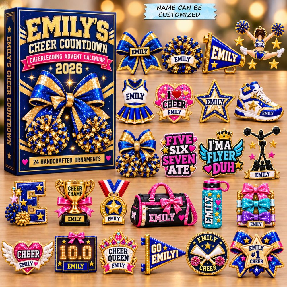 Cheerleader Countdown 24-Day Advent Calendar With Acrylic Charms - Motivational Gift For Teams & Fans 2026