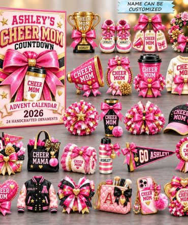 2026 Cheer Mom 24-Day Advent Countdown With Cheerleading Acrylic Charms - Gift For Coaches, Proud Moms & Team Holiday Keepsake