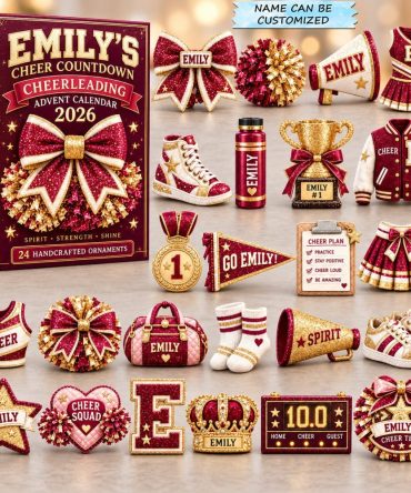 Cheer Spirit Holiday 24-Day Countdown Calendar With Acrylic Charms - Pom-Pom Inspired Gift For Cheer Fans 2026