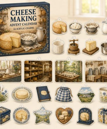 24-Day Cheese Making Charm Countdown: Collectible Acrylic Dairy Charms Featuring Tools, Wheels & Curd Icons — Ideal Gift For Food Crafters