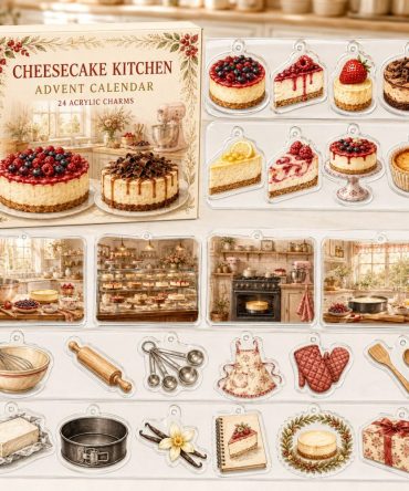 Cheesecake Baking Advent Calendar — 24 Acrylic Dessert Charms For Pastry Fans & Bakers , Gourmet Holiday Gift Set