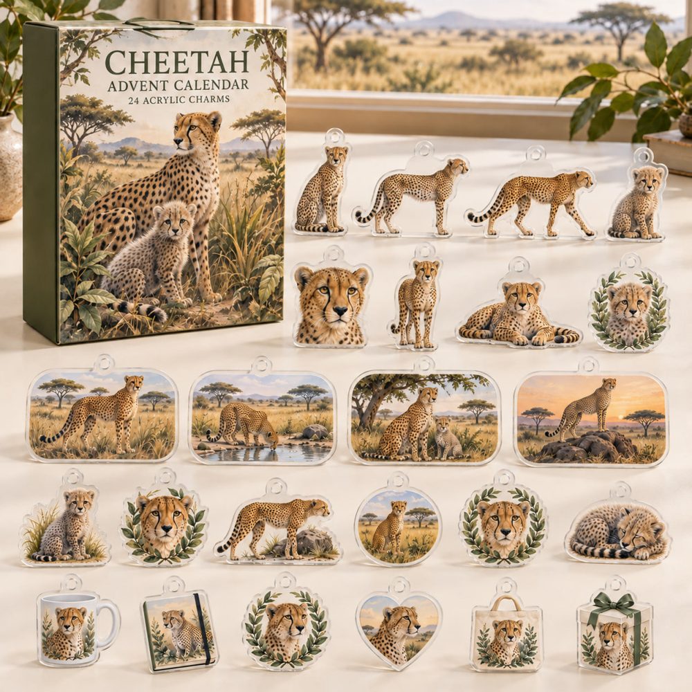 24-Day Cheetah Holiday Countdown — Speedy Acrylic Charm Advent, Cheetah Collectible Set For Savvy Gift-Givers & Kids