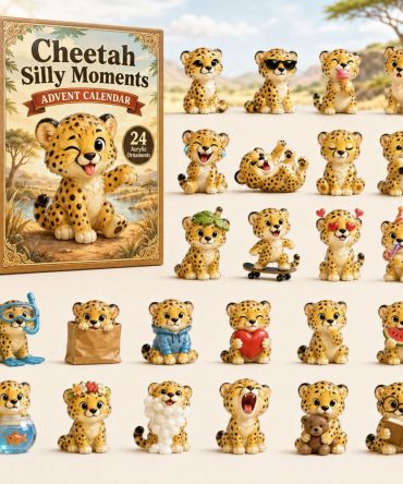 2026 Cheetah Silly Moments Countdown — 24-Day Acrylic Charm Advent Set, Playful Animal Gift For Kids & Cheetah Fans