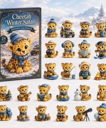 2026 Cheetah Winter Safari Countdown — 24-Day Acrylic Charm Advent Calendar, Wild Holiday Gift For Animal & Safari Lovers