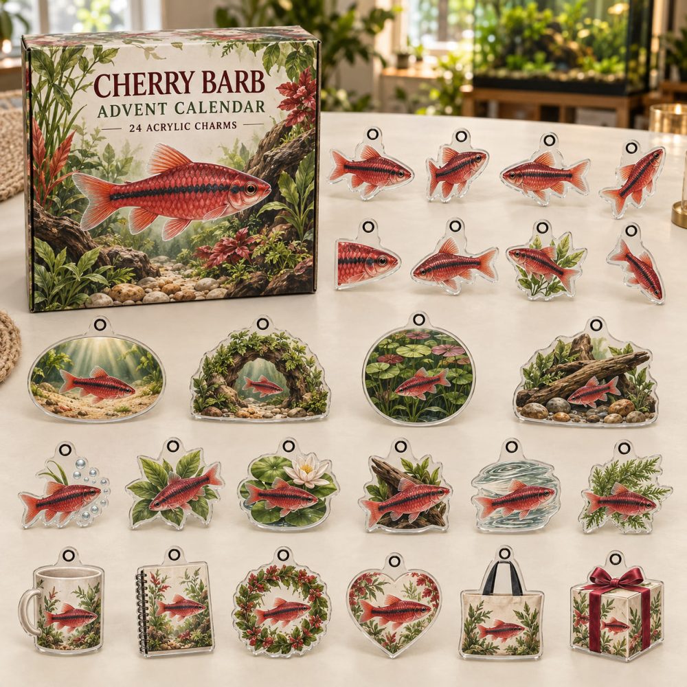Cherry Barb Countdown Calendar — 24 Vibrant Acrylic Charms For Fish Enthusiasts , Festive Gift & Collectible Set