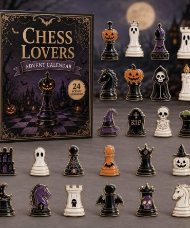 2026 Chess-Themed Halloween Countdown Calendar - 24 Acrylic Charm Surprises, Spooky Strategy Gifts For Players & Collectors