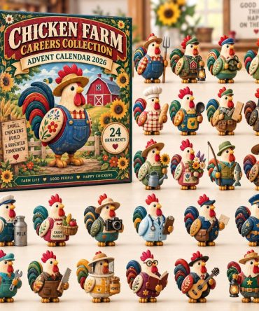 Chicken Farm Advent Calendar 2026 - 24-Day Farmhouse Countdown With Cute Acrylic Chicken Charms, Rustic Holiday Decor