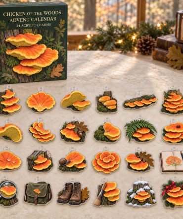 Chicken Of The Woods 24-Day Fungi Countdown - Bright Mushroom Acrylic Charm Set With 24 Pieces For Forager Fans & Unique Holiday Gifts