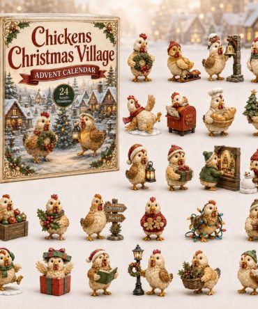 Christmas Village Chickens Advent Calendar 2026 — 24-Day Acrylic Charm Countdown Featuring Festive Village Scenes & Chicken Characters