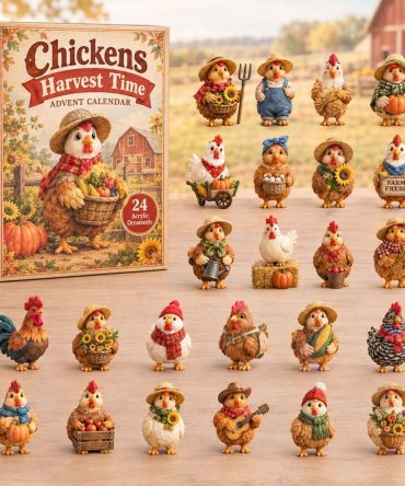 2026 Harvest Chicken Advent Calendar - 24 Acrylic Charms, Farmhouse Fall Countdown Gift For Chicken Keepers & Homestead Lovers