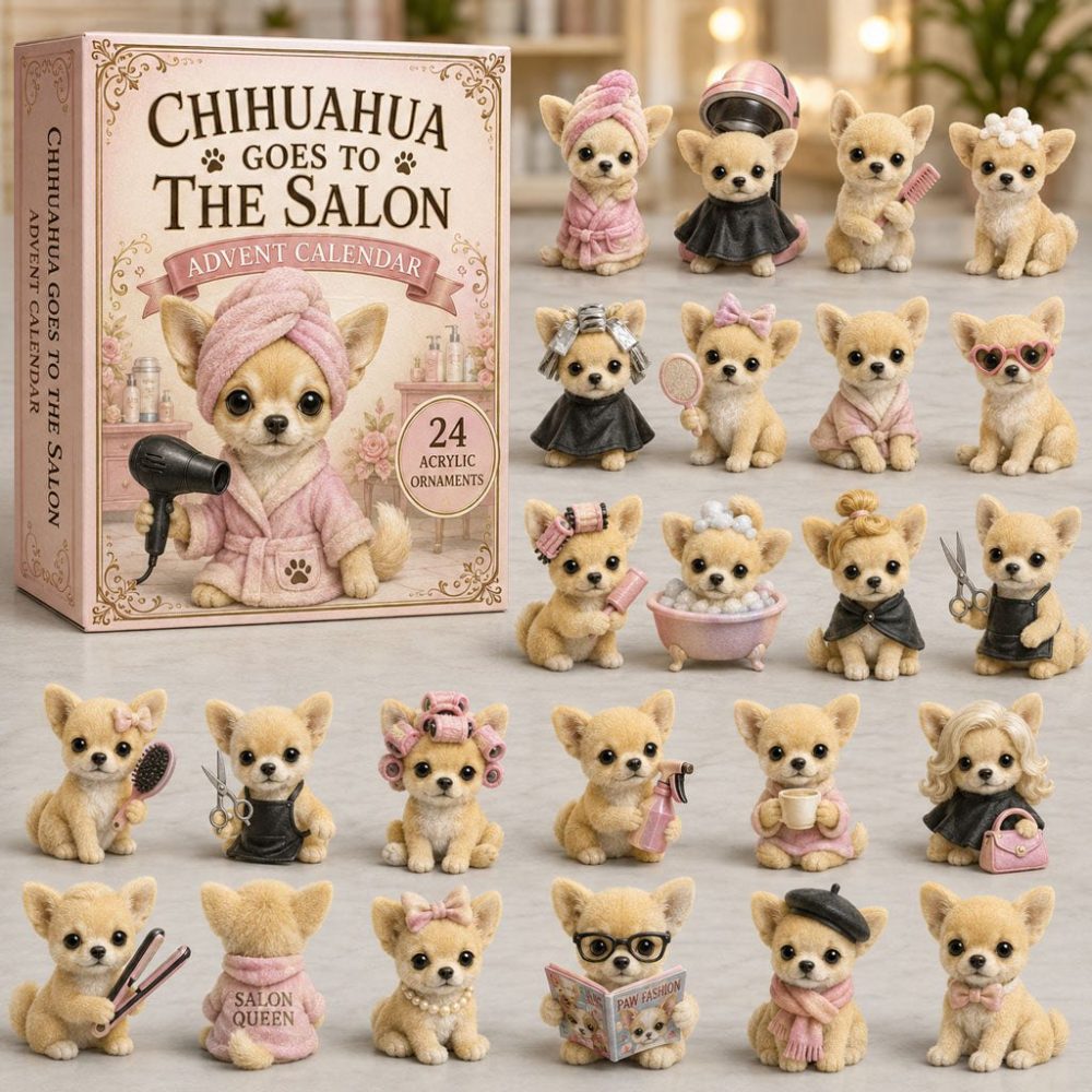 Chihuahua Salon Life 2026 Advent Calendar — 24 Stylish Acrylic Charms, Miniature Grooming Scenes, Holiday Gift For Dog Grooming Fans