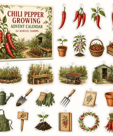 2026 Chili Pepper Growing Advent Calendar - 24 Day Countdown With 24 Acrylic Charms , Spicy Gardening Gift