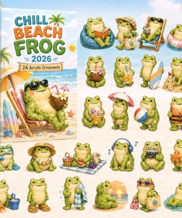 2026 Chill Beach Frog Advent Calendar — 24-Day Tropical Countdown With Acrylic Charms, Summer Vibes Holiday Gift & Bright Decorative Keepsake