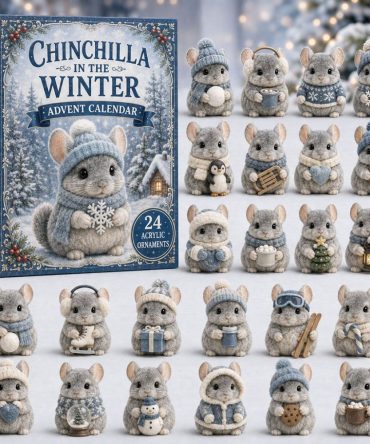 2026 Chinchilla In Winter Countdown — 24-Day Acrylic Charm Advent Collection, Cozy Seasonal Gift For Chinchilla Fans
