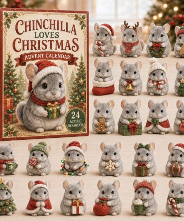 2026 Chinchilla Loves Christmas Countdown — 24-Day Acrylic Charms Advent Set, Charming Holiday Gift For Chinchilla Enthusiasts