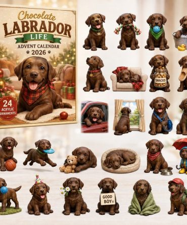 Chocolate Labrador Life 24-Day Christmas Countdown Calendar 2026 — Acrylic Charms, Keepsake Gift For Chocolate Lab Fans