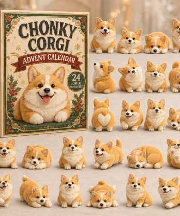 Chonky Corgi 24-Day Holiday Countdown — 2026 Adorable Acrylic Charm Advent Calendar, Collectible Gift For Corgi Fans