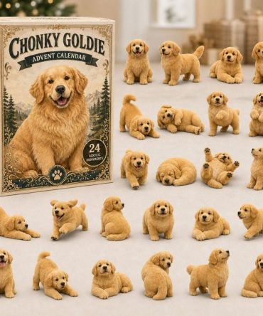 2026 Chonky Golden Retriever Countdown Calendar — 24-Day Acrylic Charm Advent Set, Adorable Goldie Gift & Dog Lover Decor