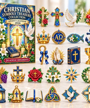 Christian Symbols Treasure Advent Calendar 2026 — 24-Day Faith-Based Acrylic Charm Collection, Inspirational Religious Holiday Gift Set