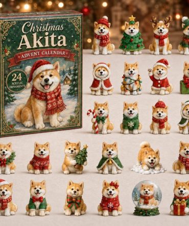 2026 Christmas Akita Countdown Calendar — 24 Festive Akita Acrylic Charms, Collector'S Holiday Gift Edition