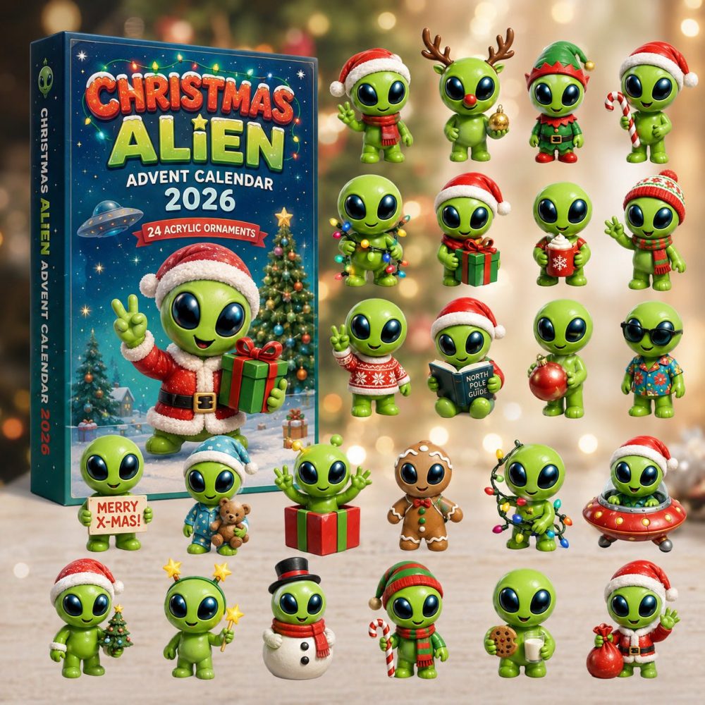 2026 Extraterrestrial Christmas Advent Calendar — 24-Day Alien Countdown With Acrylic Space Charms, Unique Gift For Sci-Fi Fans