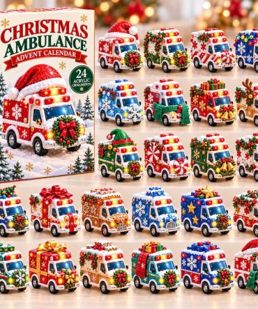 2026 Ambulance Christmas 24-Day Advent Countdown With Rescue Acrylic Charms - First Responder Holiday Gift Calendar For Kids & Emt Fans