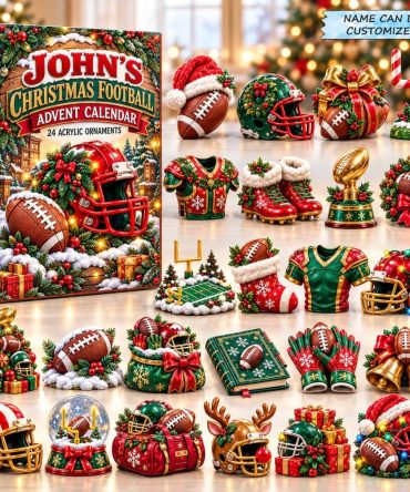 2026 Football Fan Holiday Countdown - 24-Day Acrylic Charm Advent Calendar, American Football Gift For Fans & Tailgaters