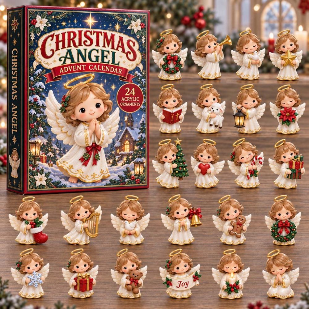 2026 Angel Choir Holiday Advent Calendar With 24 Acrylic Charms — 24-Day Christmas Countdown, Nativity & Choir Keepsake Gift