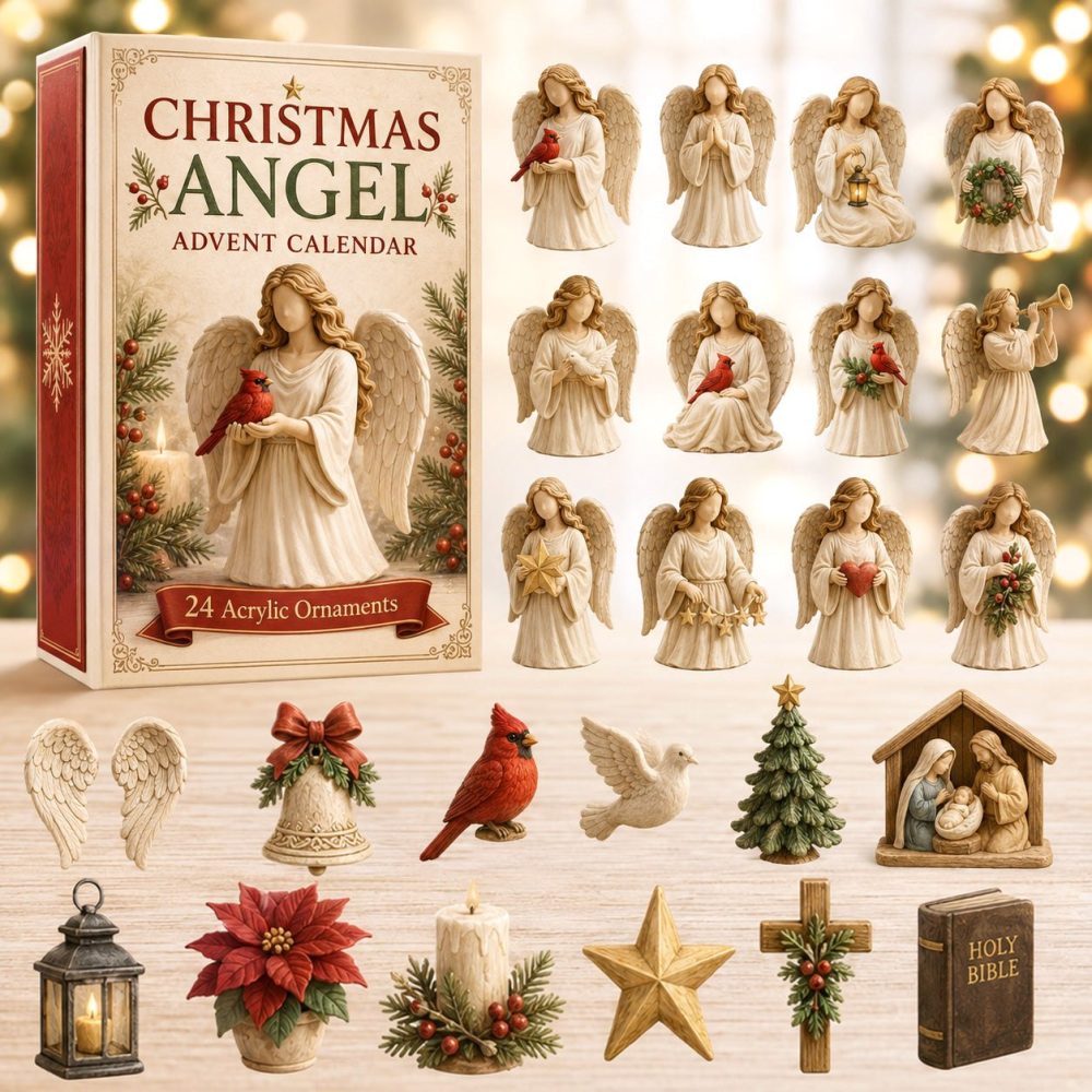 2026 Timeless Angel Advent Calendar — 24-Day Classic Christmas Countdown With Acrylic Charms, Vintage-Inspired Holiday Gift