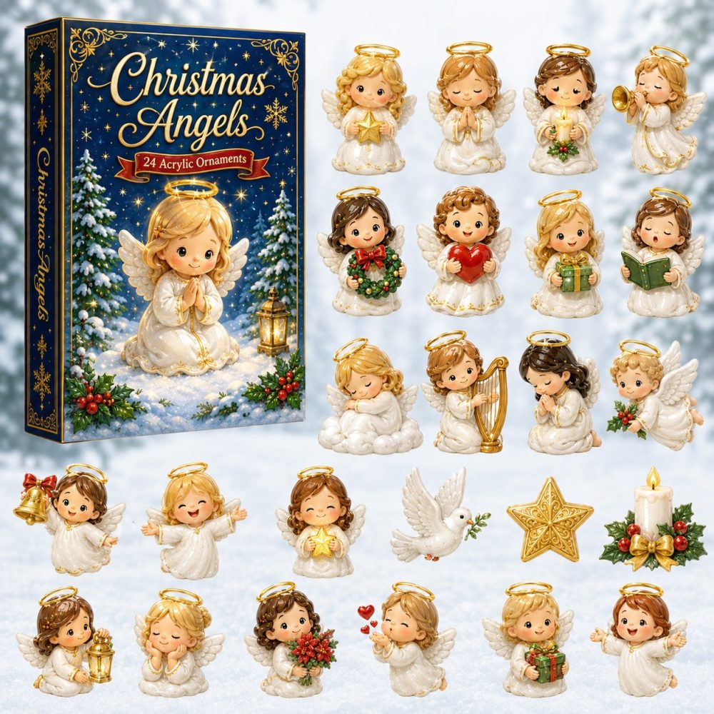 2026 Angels Moments Christmas Countdown Calendar — 24 Days With Delicate Acrylic Angels, Elegant Holiday Gift & Keepsake