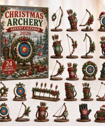 2026 Archery Themed Advent Calendar — 24-Day Holiday Countdown With Acrylic Archery Charms, Unique Gift For Archers & Outdoor Enthusiasts