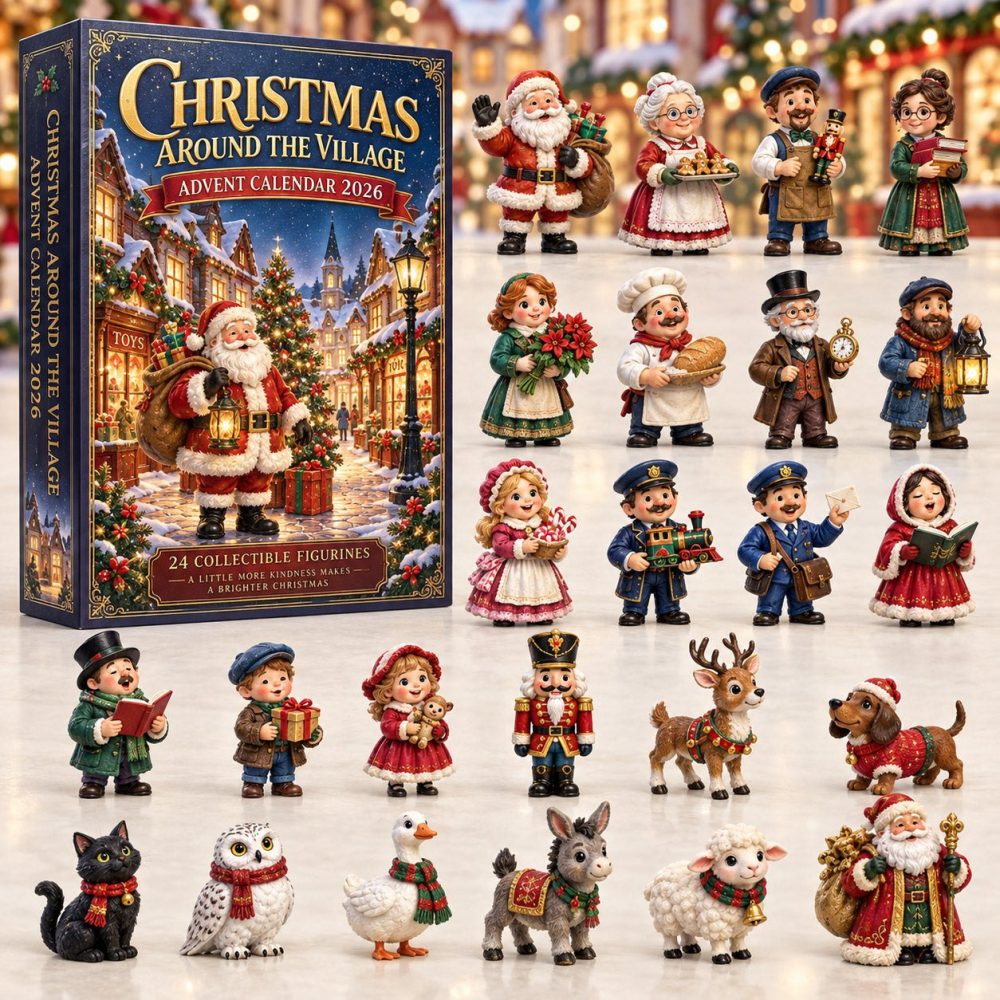 Around The Village Holiday Advent Set 2026 — 24 Mini Village Acrylic Charms & Seasonal Keepsakes For Festive Decorating