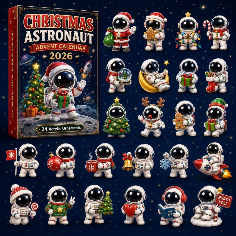 2026 Astronaut Space-Themed Advent Calendar — 24-Day Countdown With Acrylic Space Charms, Stem Holiday Gift For Kids & Fans
