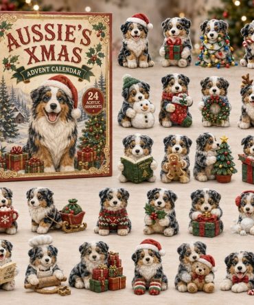 Aussie Dog Christmas 2026 Advent Countdown Calendar — 24 Festive Acrylic Charms, Australian Pet-Themed Holiday Gift & Stocking Stuffer
