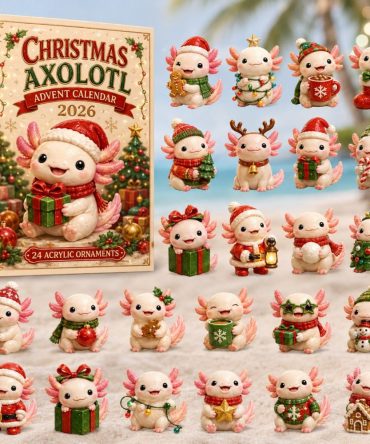 Cute Axolotl Holiday Advent Calendar 2026 — 24-Day Acrylic Charm Collection, Playful Aquatic Countdown Gift For Fans