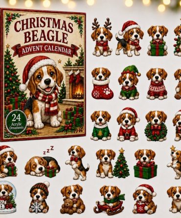 2026 Beagle Christmas Advent Set — 24-Day Countdown With Cute Acrylic Dog Charms, Ideal Stocking Stuffer For Dog Parents