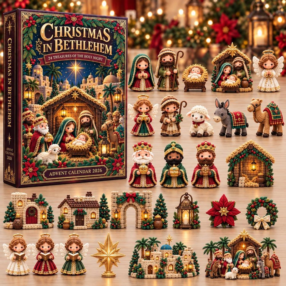 Bethlehem Nativity 24-Day Holiday Advent Calendar With Acrylic Charms — 2026 Faith-Based Countdown & Gift-Ready Keepsake