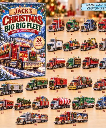 2026 Big Rigs Christmas 24-Day Advent Countdown With Semi Truck Acrylic Charms - Trucker-Style Holiday Gift Calendar For Kids & Collectors
