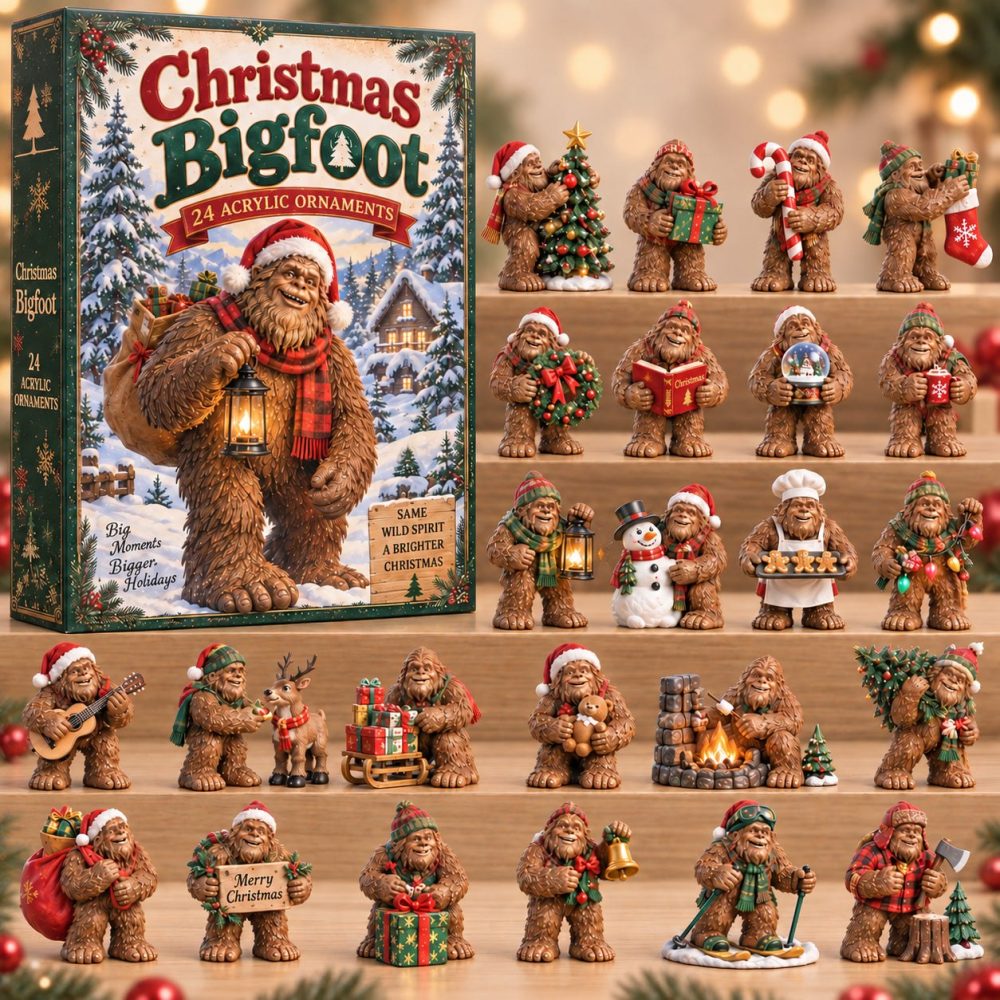 2026 Bigfoot Christmas Advent Calendar With 24 Acrylic Charms — Holiday Countdown Calendar, Collectible Sasquatch Gift