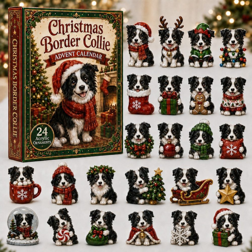 2026 Border Collie Holiday Advent Calendar — 24-Day Countdown With Acrylic Dog Charms, Perfect Gift For Collie Fans