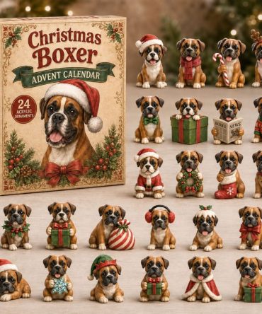 Boxer Dog Christmas Advent Calendar 2026 — 24-Day Acrylic Charm Countdown, Festive Gift For Boxer Owners, Families & Dog Lovers