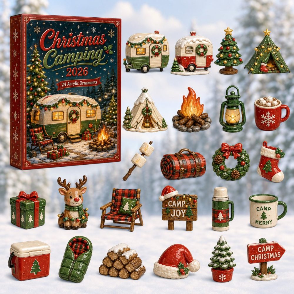 2026 Camping Adventure Advent Calendar — 24-Day Outdoor-Themed Countdown With Acrylic Charms, Perfect Nature Gift