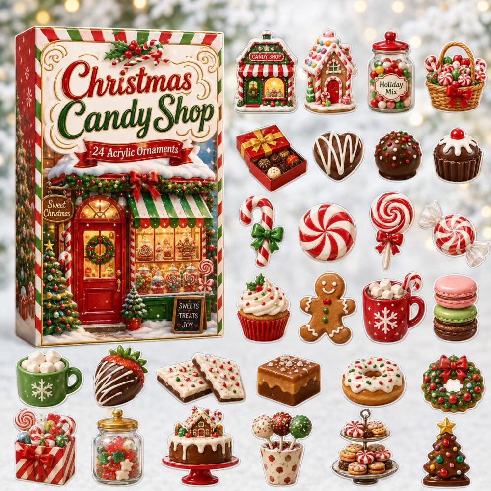 2026 Candy Shop Holiday Advent Calendar — 24-Day Countdown With Collectible Acrylic Charms, Sweet Gift For Kids & Adults