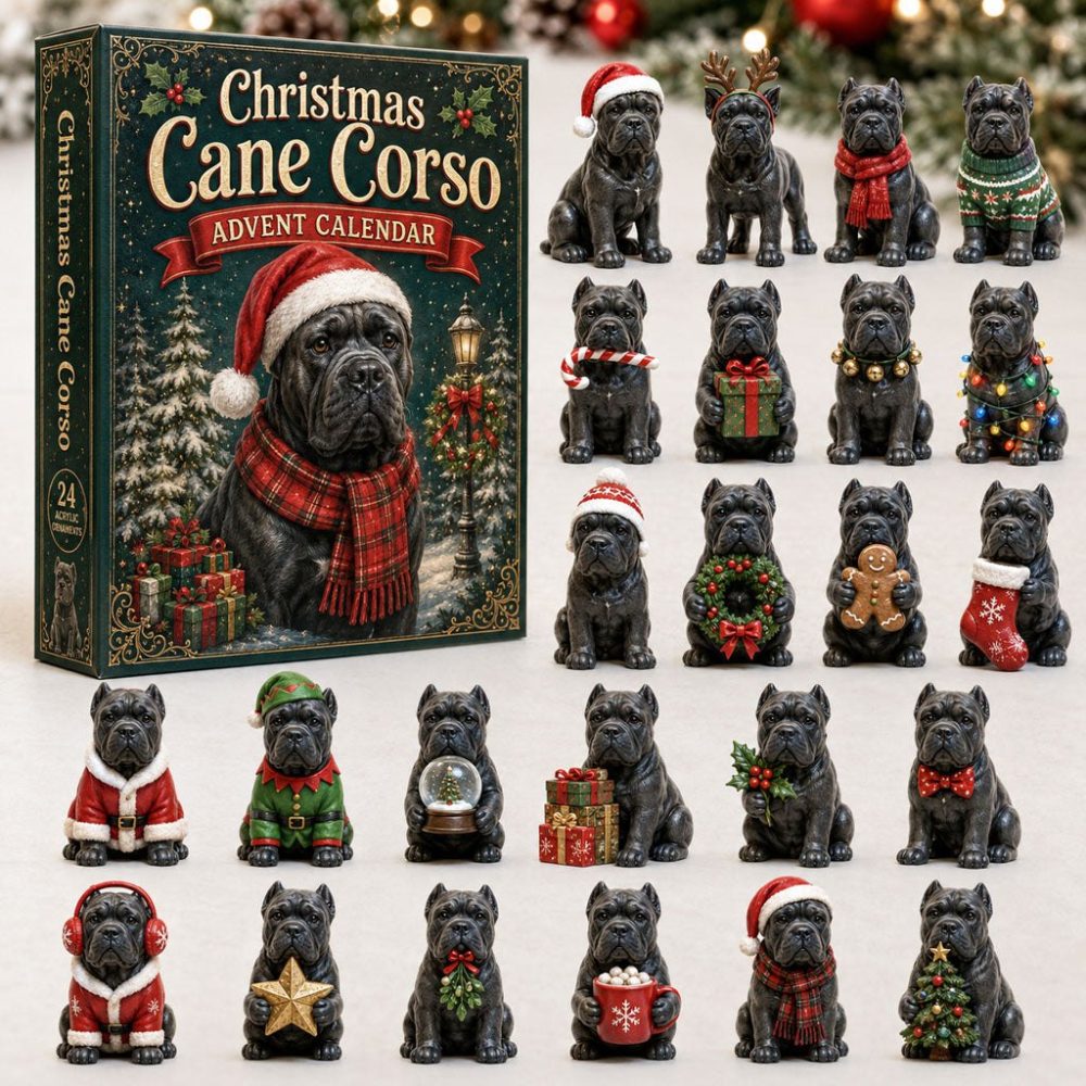 2026 Cane Corso Holiday Countdown Calendar — 24-Day Acrylic Charm Advent Set, Dog Breed Gift For Cane Corso Owners & Lovers