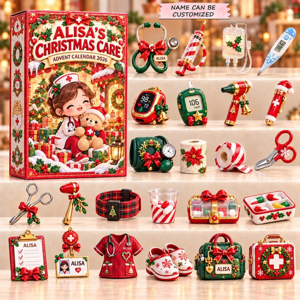 2026 Christmas Care Surprise Calendar — 24 Self-Care Acrylic Charms & Mini Treats, Relaxing Holiday Countdown Gift Set
