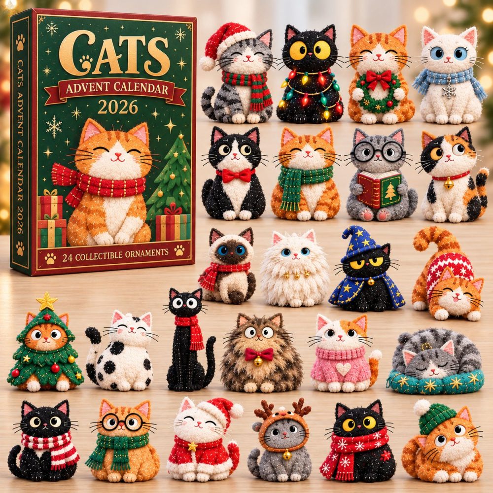 Cat Lovers 24-Day Holiday Advent Calendar With Acrylic Charms - Cute Christmas Cat Collection Gift For Kids & Adults 2026