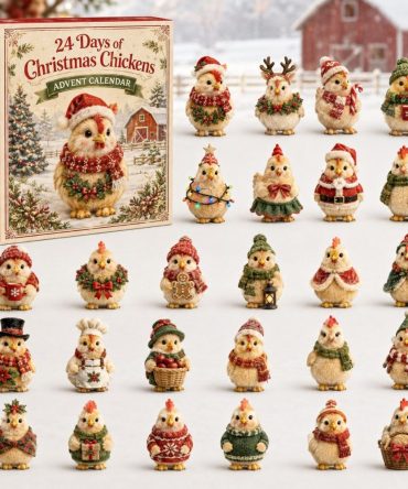 Farm Chicken Advent Calendar - 24-Day Countdown With Acrylic Charm Ornaments, Perfect Rustic Christmas Gift For Poultry Lovers