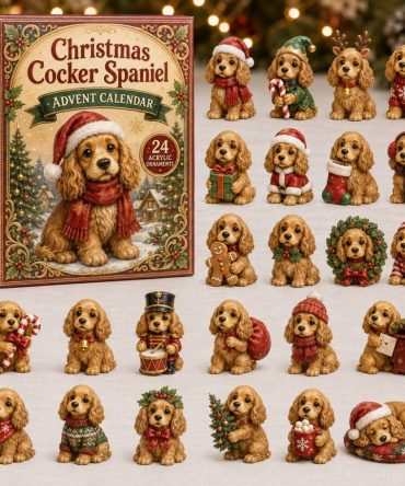 2026 Cocker Spaniel Wreath Advent Calendar — 24-Day Christmas Countdown With Acrylic Charms, Dog Mom Holiday Gift & Festive Home Decor