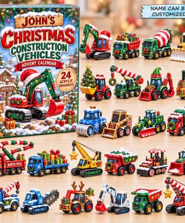 Build & Celebrate: 24-Day Construction Vehicle Christmas Advent Calendar With Collectible Acrylic Charms — Kids' Holiday Countdown